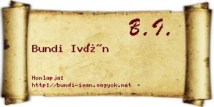 Bundi Iván névjegykártya